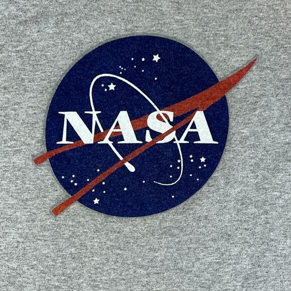 Vintage NASA Worm Logo Graphic T-Shirt Delta Pro Weight Gray Space Tee Men's Sml - Picture 1 of 7